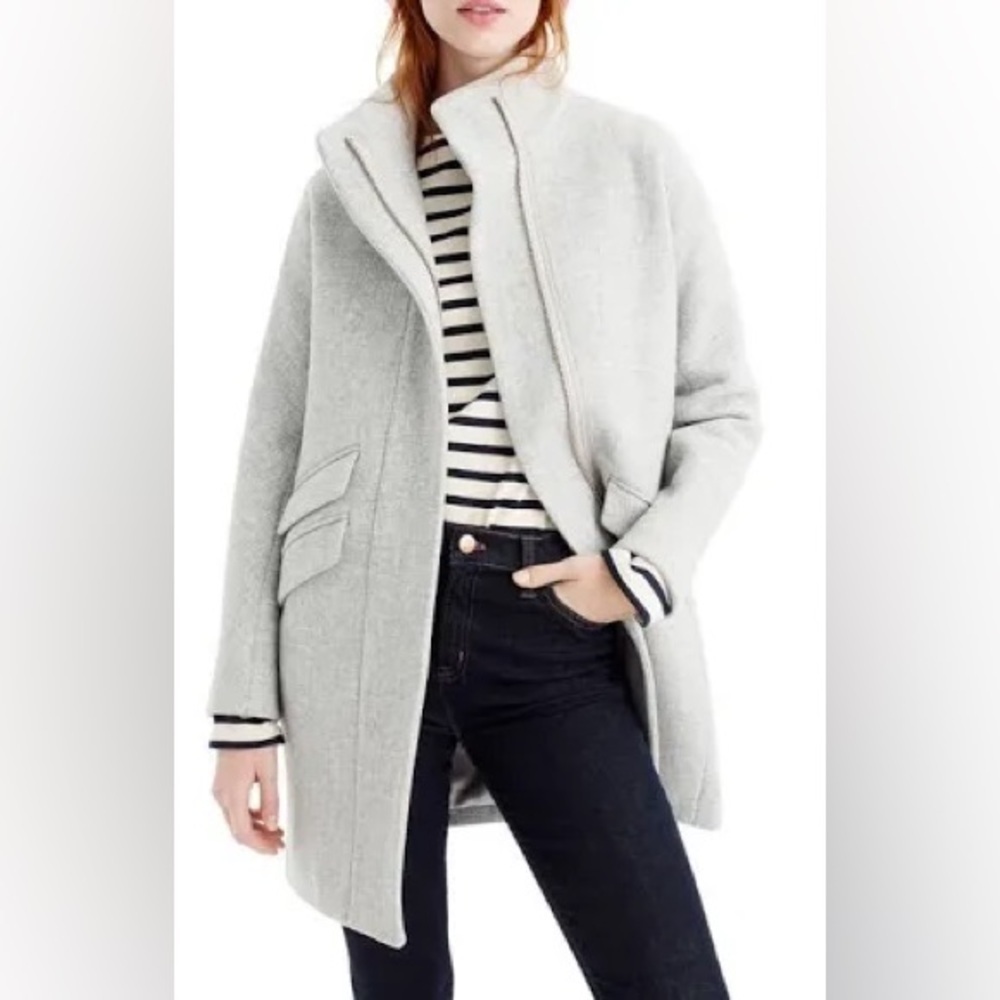 J Crew Stadium Cloth Cocoon Coat Gray Size 12 - Picture 2 of 12